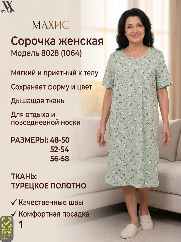 8028 Сорочка жен.(п.1064)
