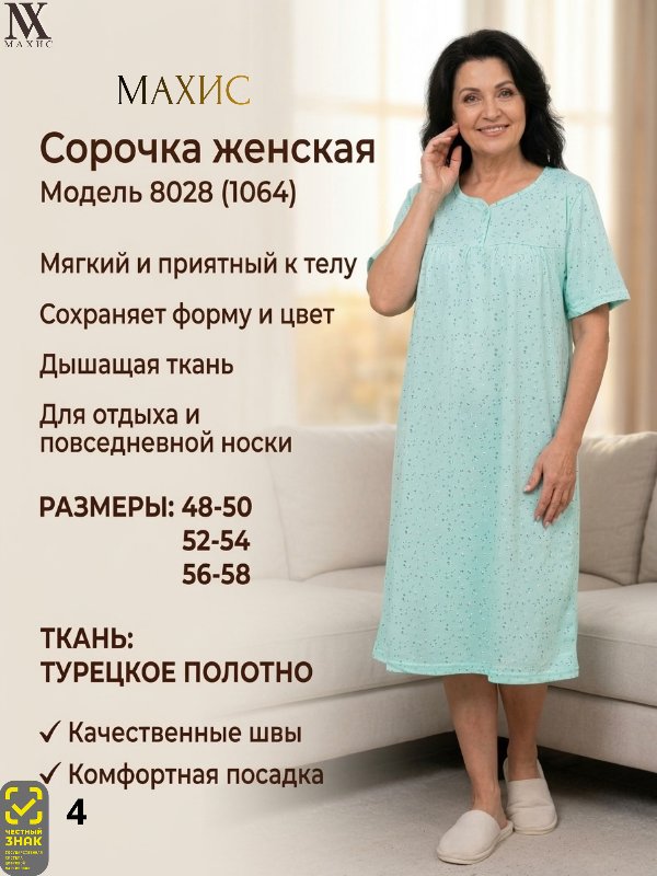 8028 Сорочка жен.(п.1064)